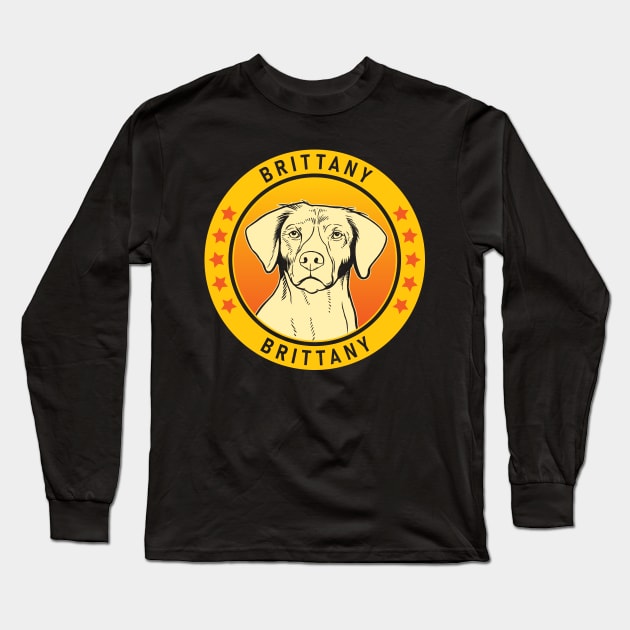 Brittany Dog Portrait Long Sleeve T-Shirt by millersye